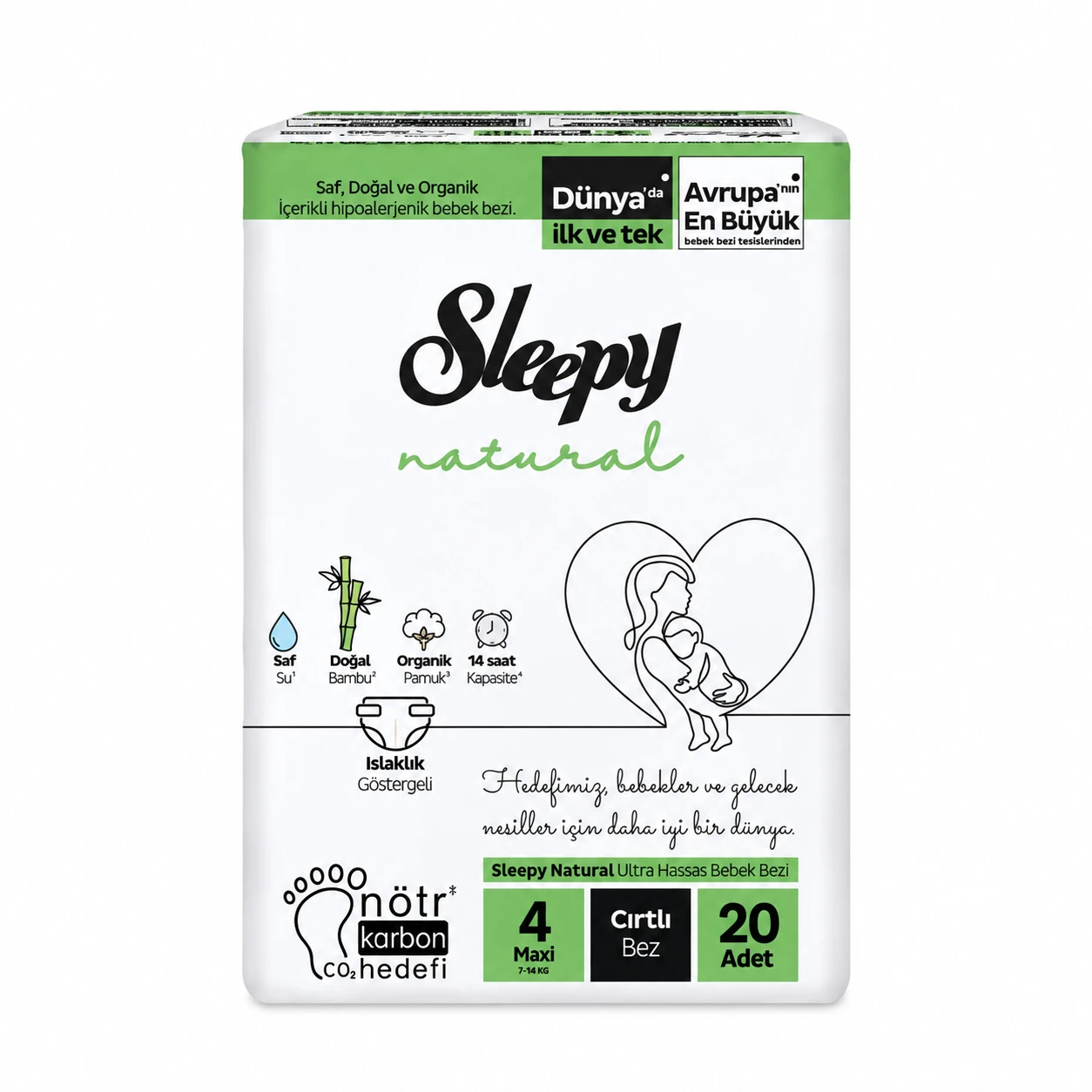 Sleepy Natural Kompakt No:4 Maxi Bebek Bezi 20'li