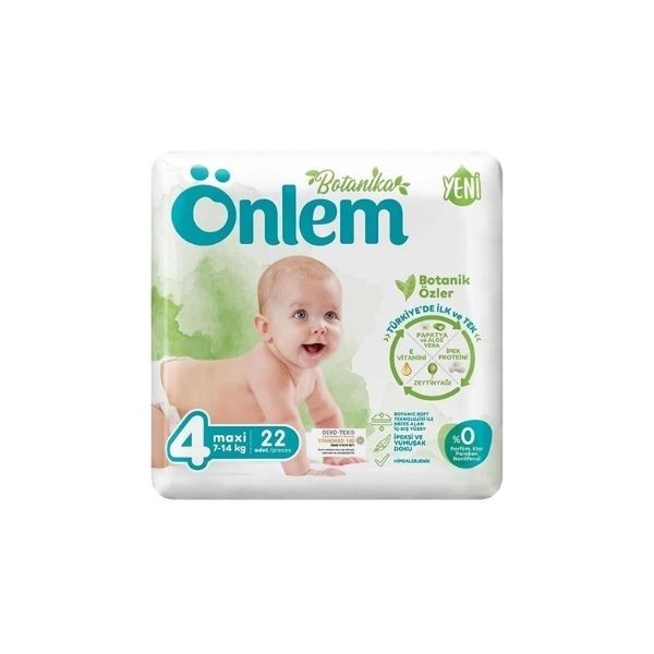 Önlem Botanika Bebek Bezi Jumbo Paket 4 Beden Maxi 22 Adet (7-14 Kg)