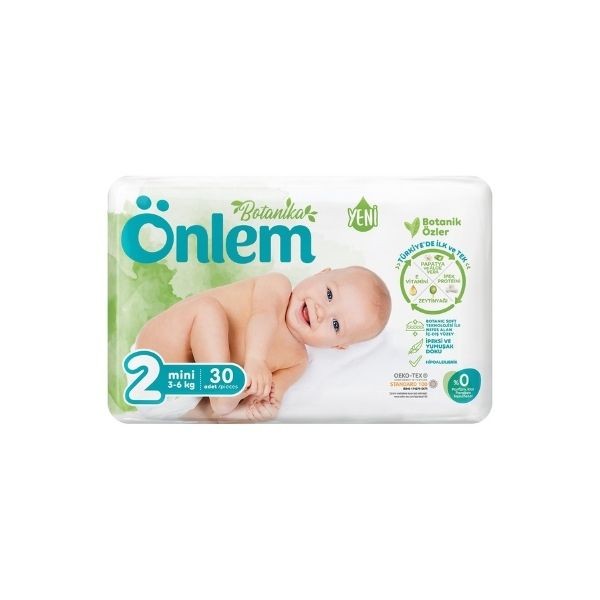 Önlem Botanika Bebek Bezi Jumbo Paket 2 Beden Mini 30 Adet (3 - 6 Kg)