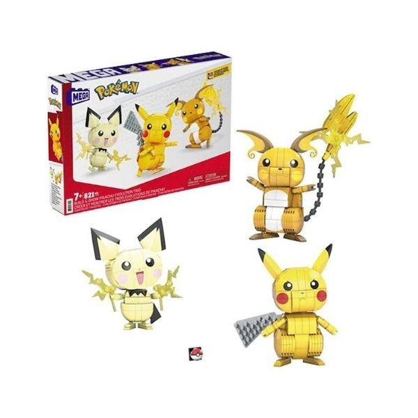 Mega Pokemon Yap Ve Oyna Figürler Pikachu'nun Üç Evrimi Yapı Seti Gyh06