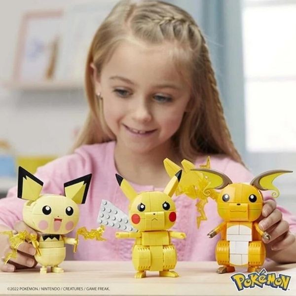 Mega Pokemon Yap Ve Oyna Figürler Pikachu'nun Üç Evrimi Yapı Seti Gyh06