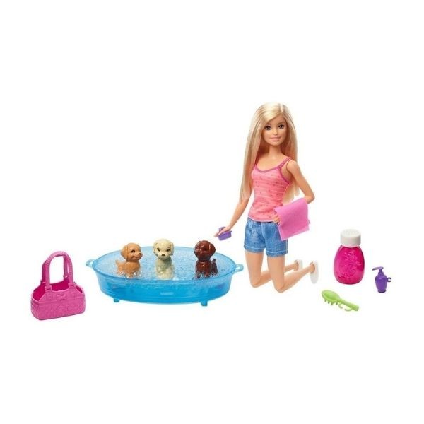 Barbie Ve Köpekleri Banyo Keyfinde Oyun Seti Gdj37
