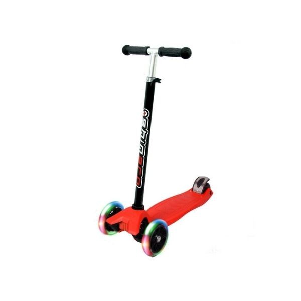 Can Oyuncak Scooter 3 Tekerli Led Işıklı Kırmızı