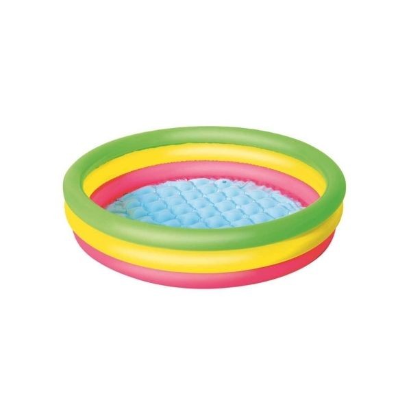 Bestway 51104 3 Halkalı Gökkuşağı Renkli Çocuk Havuzu 102 × 25 cm