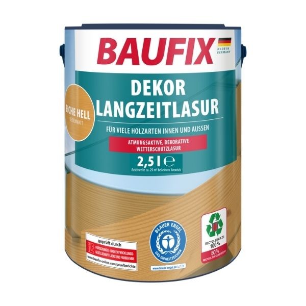 Baufix Dekor Langzeitlasur Ceviz Su Bazlı Ahşap Verniği 2,5 Lt
