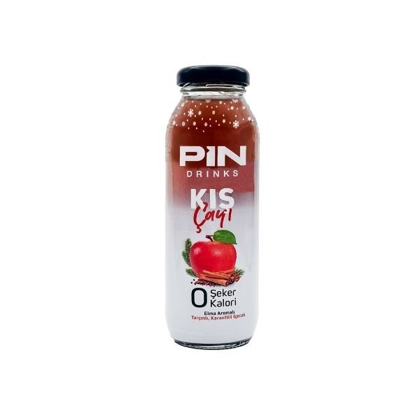 Pin Cam Şişe 250 Ml Elma Aromalı  Kış Çayı 24'lü Paket Şekersiz Kalorisiz