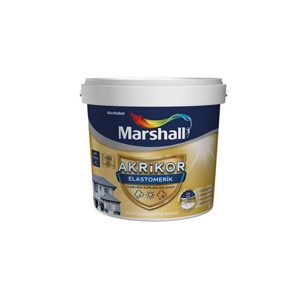 Marshall Beyaz Akrikor Elastromerik Su Bazlı Dış Cephe Boyası 15 Lt