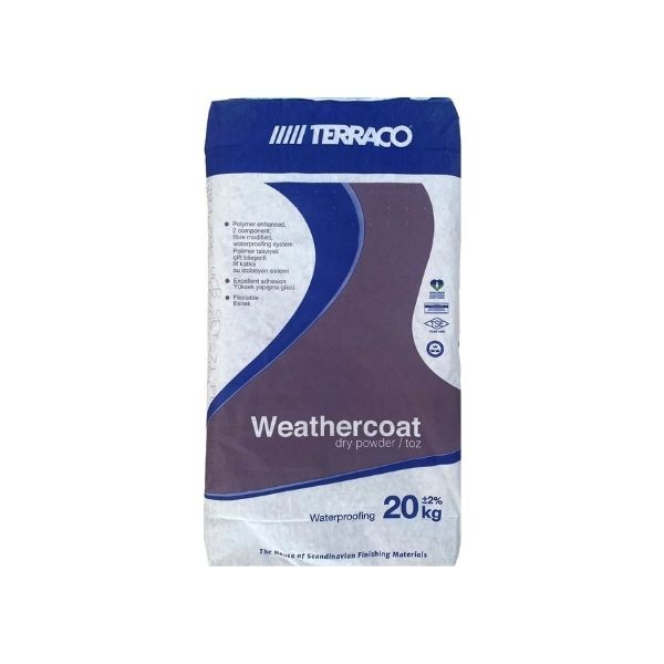 Terraco Weathercoat Sublok Elastik Su Yalıtım Malzemesi Toz Bileşen 20 Kg (ÜRÜN SIVI BİLEŞEN İLE KULLANILIR)