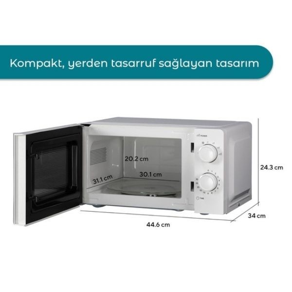 Kumtel Mikrodalga Fırın Beyaz 20Lt 700W HM-02