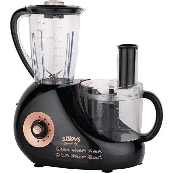 Stilevs Robotek Pro Mutfak Robotu Siyah 1000 Watt - SGH20060