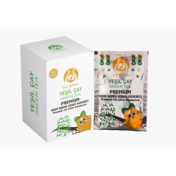 İsis Royal Yeşil Çay Kokulu Kedi Kumu Koku Giderici 10 x 25 Gr