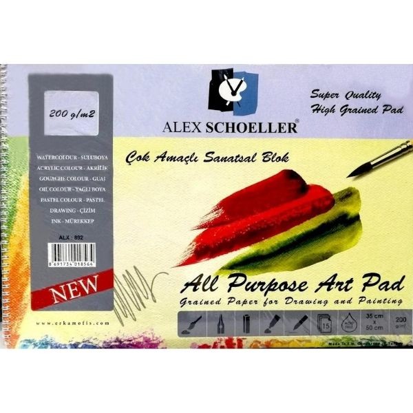Alex Scholler Çok Amaçlı Çizim Defteri 35x50 200gr 15 Sayfa