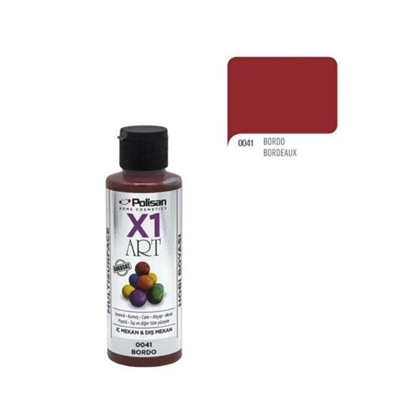 Polisan X1 Art Multisurface Akrilik Hobi Boyası 120 Ml - 0041 Bordo