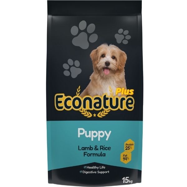 Econature Plus Yavru Kuru Köpek Maması (Puppy) Kuzu Etli 15 kg (Taze Ürün)