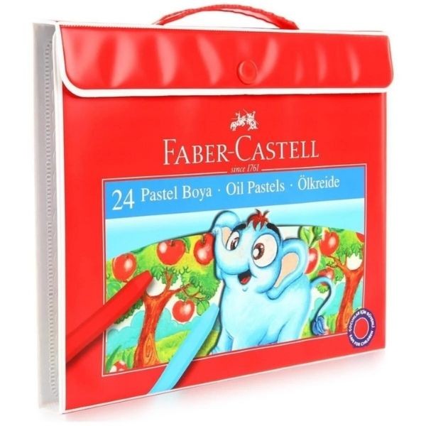 Faber Castell Plastik Çantalı Tutuculu Pastel Boya 24 Renk