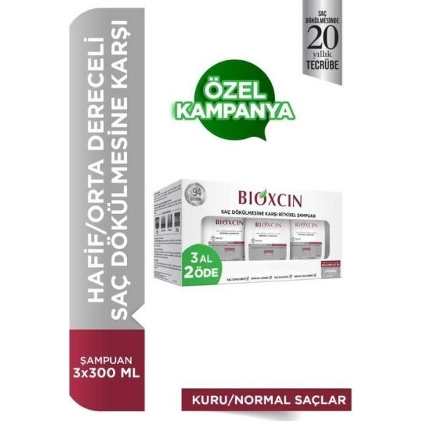 Bioxcin Genesis Kuru ve Normal Saçlar için Şampuan 3 x 300ml 3 AL 2 ÖDE