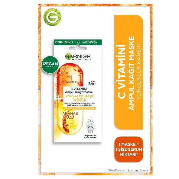 Garnier C Vitamini Ampul Kağıt Maske
