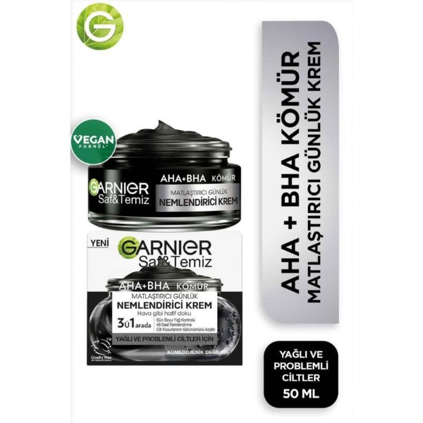 Garnier Saf Ve Temiz Kömür Matlaştırıcı Günlük Nemlendirici Krem 50 Ml