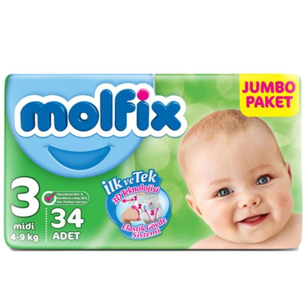 Molfix Yeni Jumbo Midi 3 34'lü