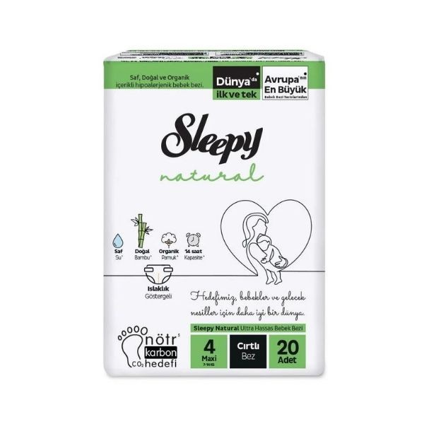 Sleepy Natural Kompakt No:4 Maxi Bebek Bezi 20'li