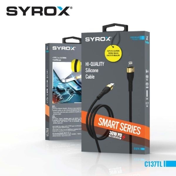 Syrox C137TL 30W PD Uyumlu Ultra Hızlı Type-C To İphone Lightnıng Şarj & Data Kablosu