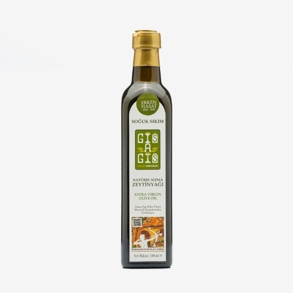 Gisagis 0,2 Asit Erken Hasat Soğuk Sıkım Natürel Sızma Zeytinyağı 500 Ml