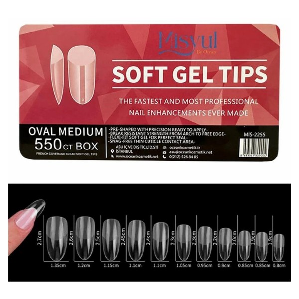 Misyul Soft Gel Tips Oval Medium 550