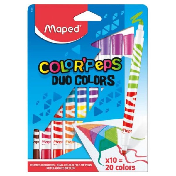 Maped Color Pep's Duo Keçeli Kalem Seti 10 Renk