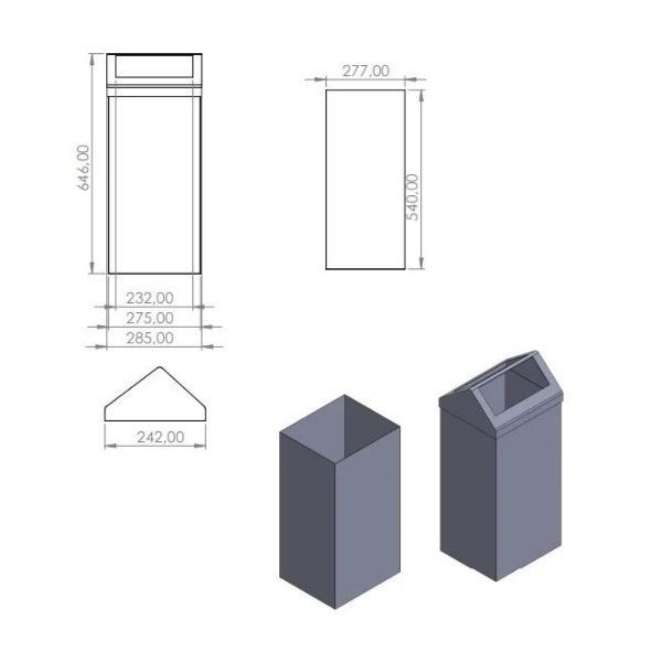 Maxiflow Sallanır Kapak Çöp Kovası 11 Lt 13310