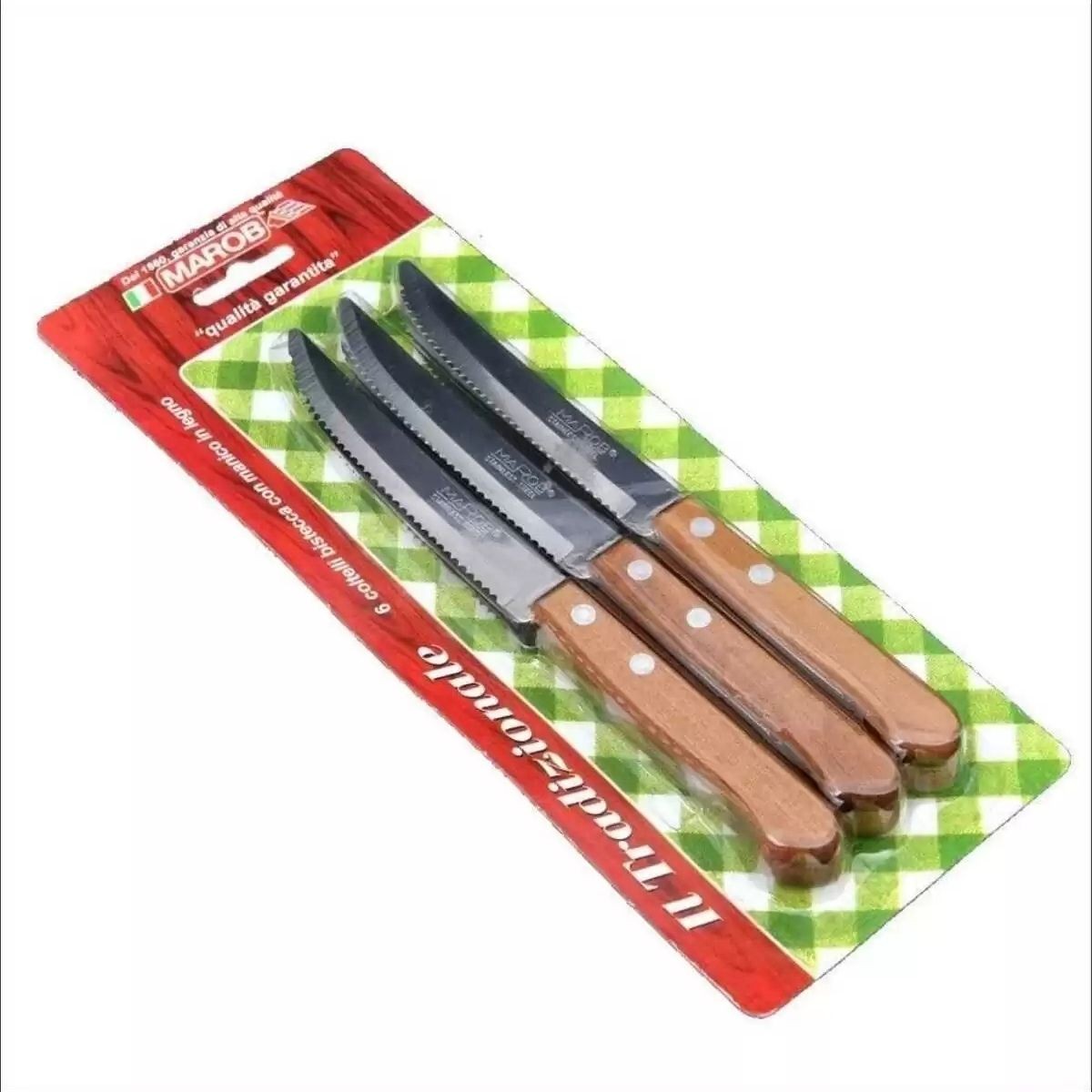 Marob Il Tradizionale 6 lı Ahşap Saplı Steak Bıçak Seti 914TR B06