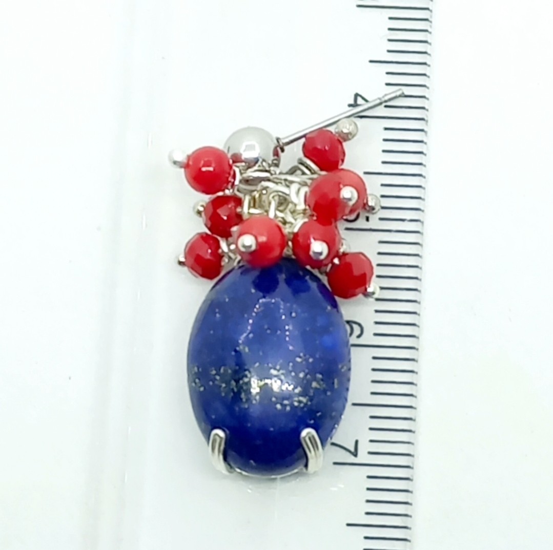 Sibelce 1902 Lapis Mercan El Yapımı Küpe