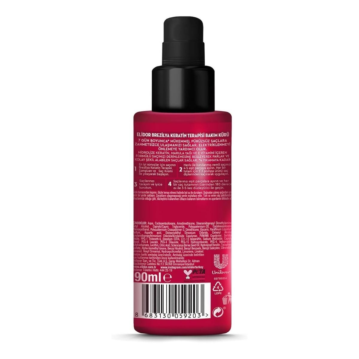 Elidor Isı ile Aktifleşen Keratin Bakım Kürü Brezilya Keratin Terapisi 90 ml