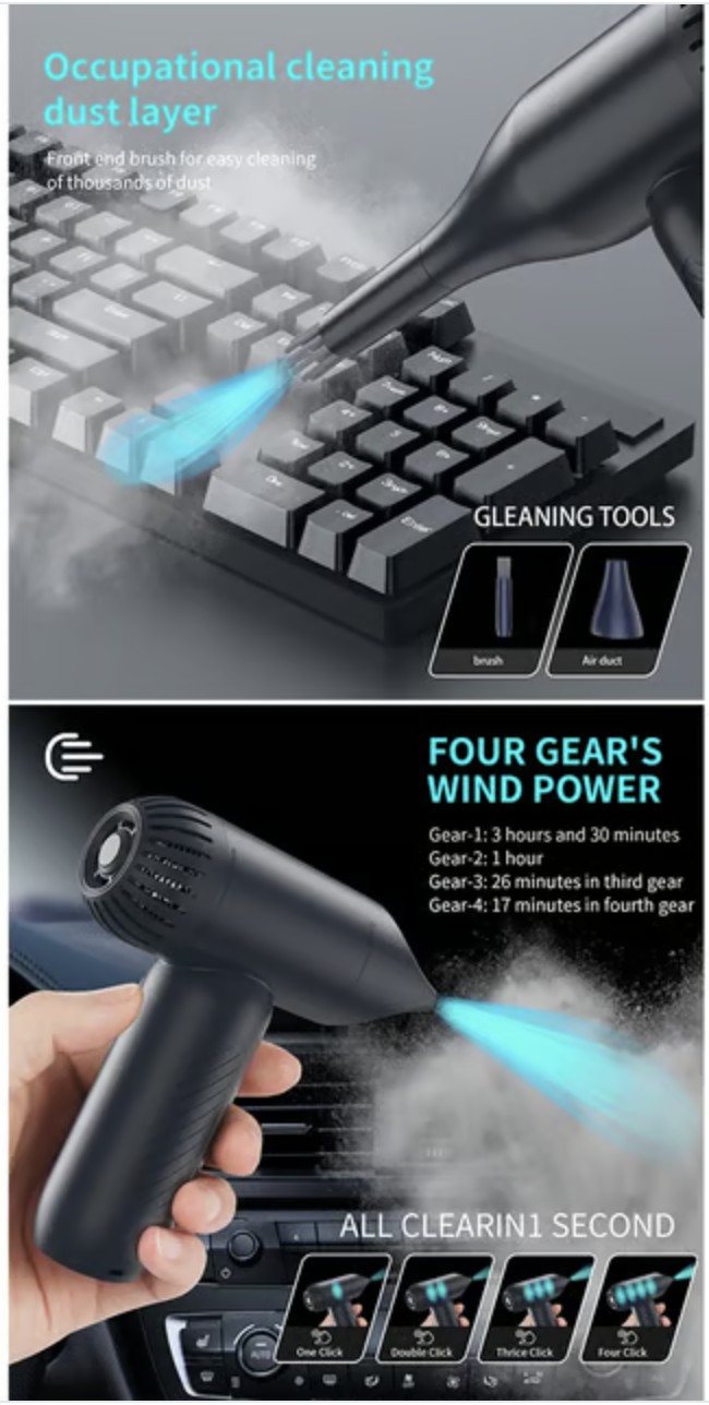 Wrapsol Air Gun Vacuum Cleaner Turbo Gri