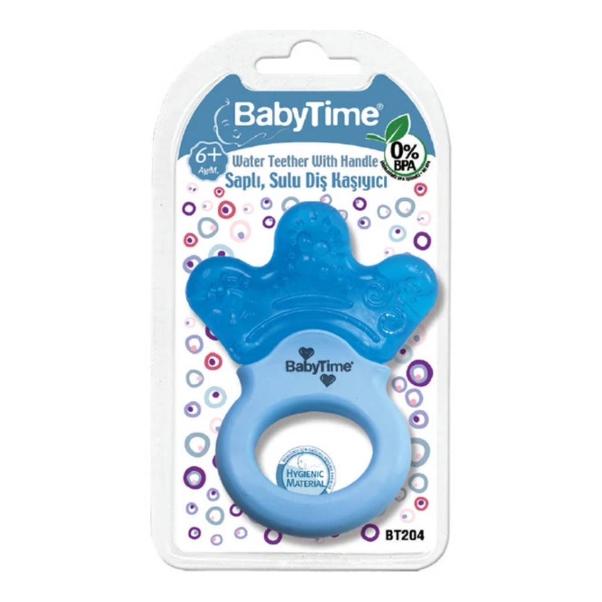 Babytime Saplı Sulu Diş Kaşıyıcı 6+ Ay BT204 Mavi