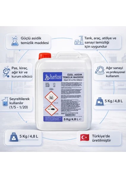 Birka Özel Asidik Temizlik Maddesi 5 Lt