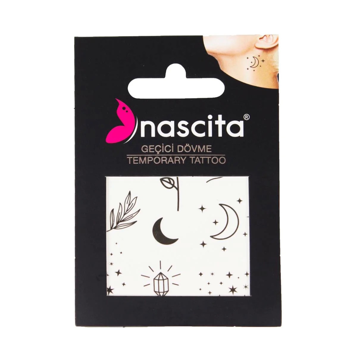 Nascita Geçici Dövme Rose & Stars NASSTICKER0019