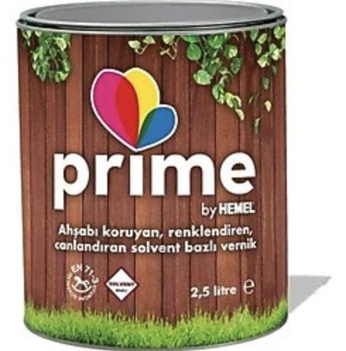 Hemel Prime Solvent Bazlı Ahşap Vernik Kestane - 2.5lt