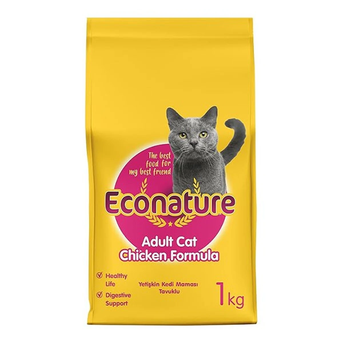 Econature Yetişkin Kedi Tavuklu 1 KG Sarı Ambalaj  (En Az 3 Adet)