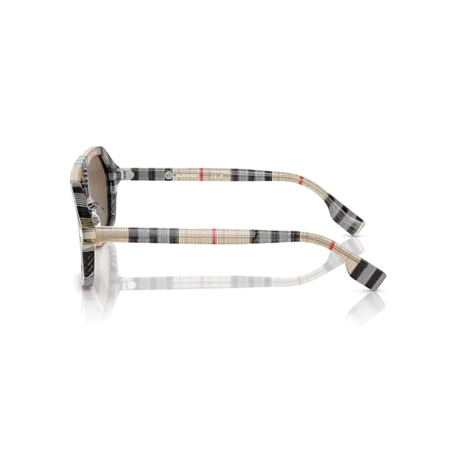 Burberry Junior Ojb 4340 377873 50 Çocuk Geometrik Bej Ekose Desenli Kemik Güneş Gözlüğü