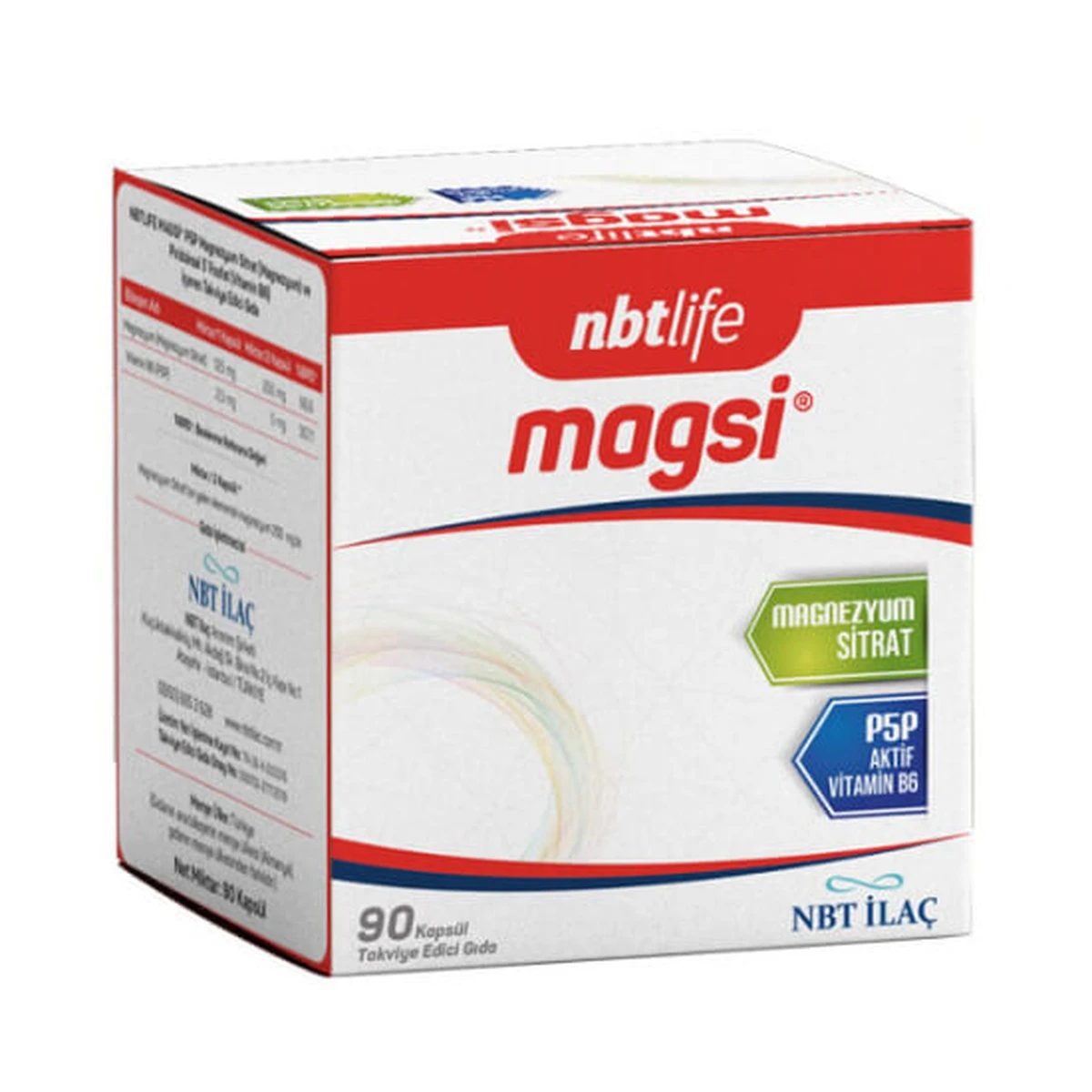 Magsi P5P Magnezyum Sitrat Vitamin B6 90 Kapsül NBTLife