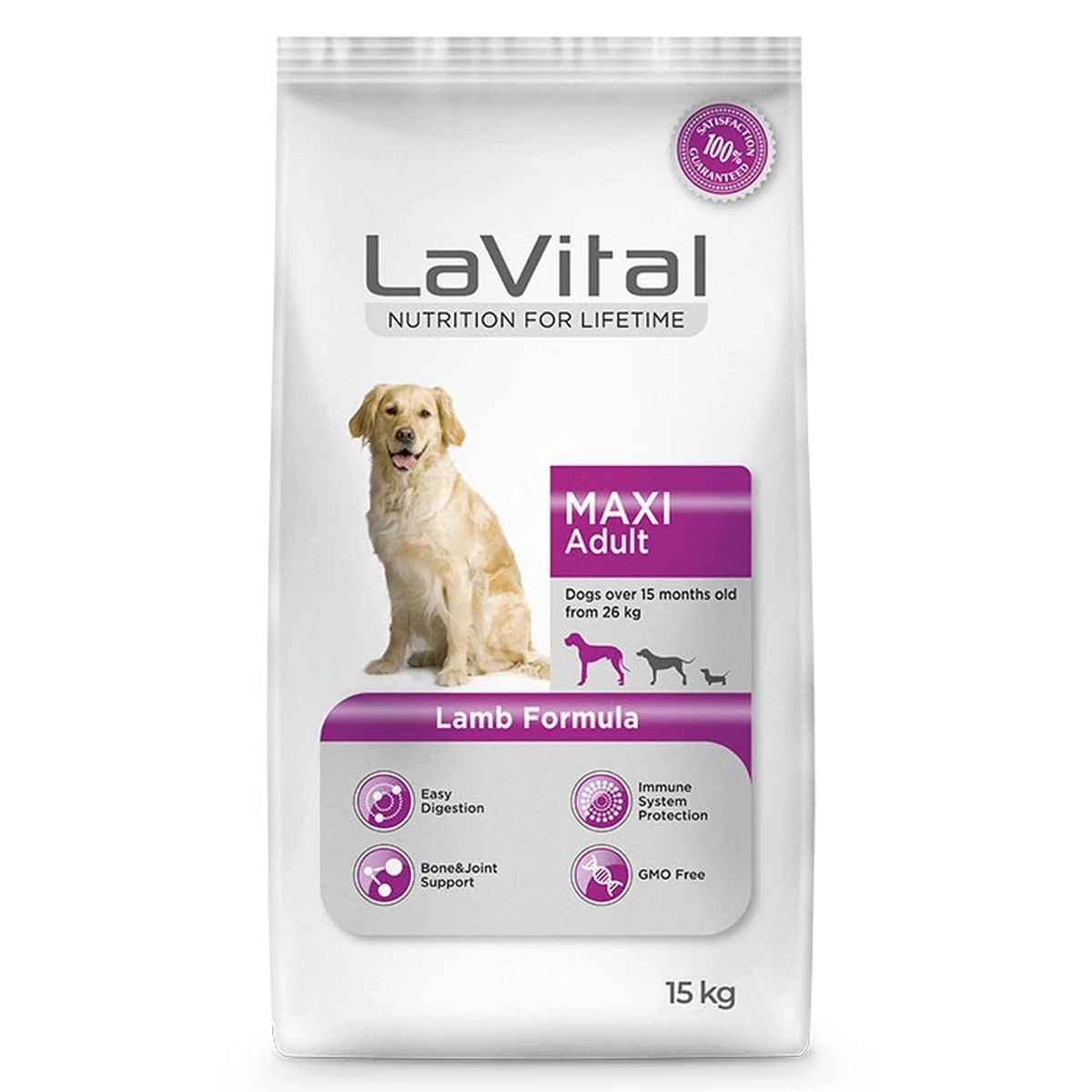 LaVital Büyük Irk Yetişkin Kuru Köpek Maması (Maxi Adult) Kuzu Etli 15 kg (Taze Ürün)