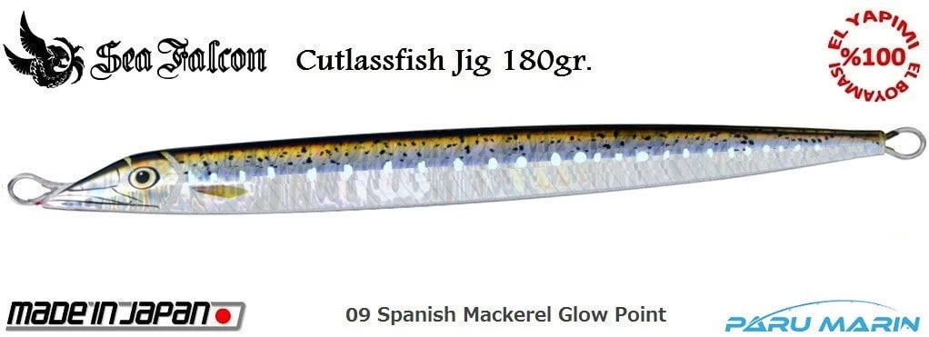 Sea Falcon Cutlassfish Long 180gr. 09 Spanish Mackerel Glow Point