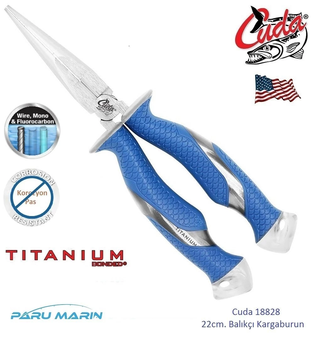 Cuda 18828 8.75'' Titatnium Nitride Bonded Needle Nose Pliers