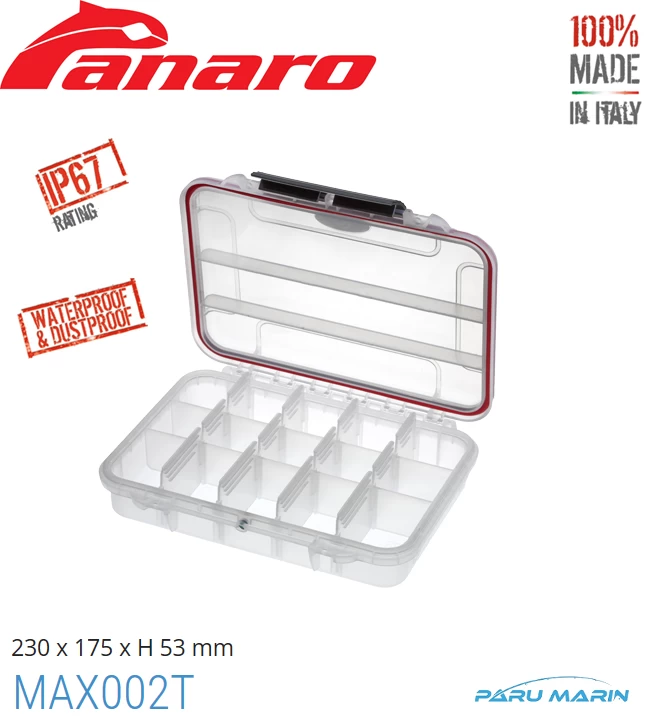 Panaro Max 002t Sızdırmaz Bölmeli Kutu 230*175*53mm.