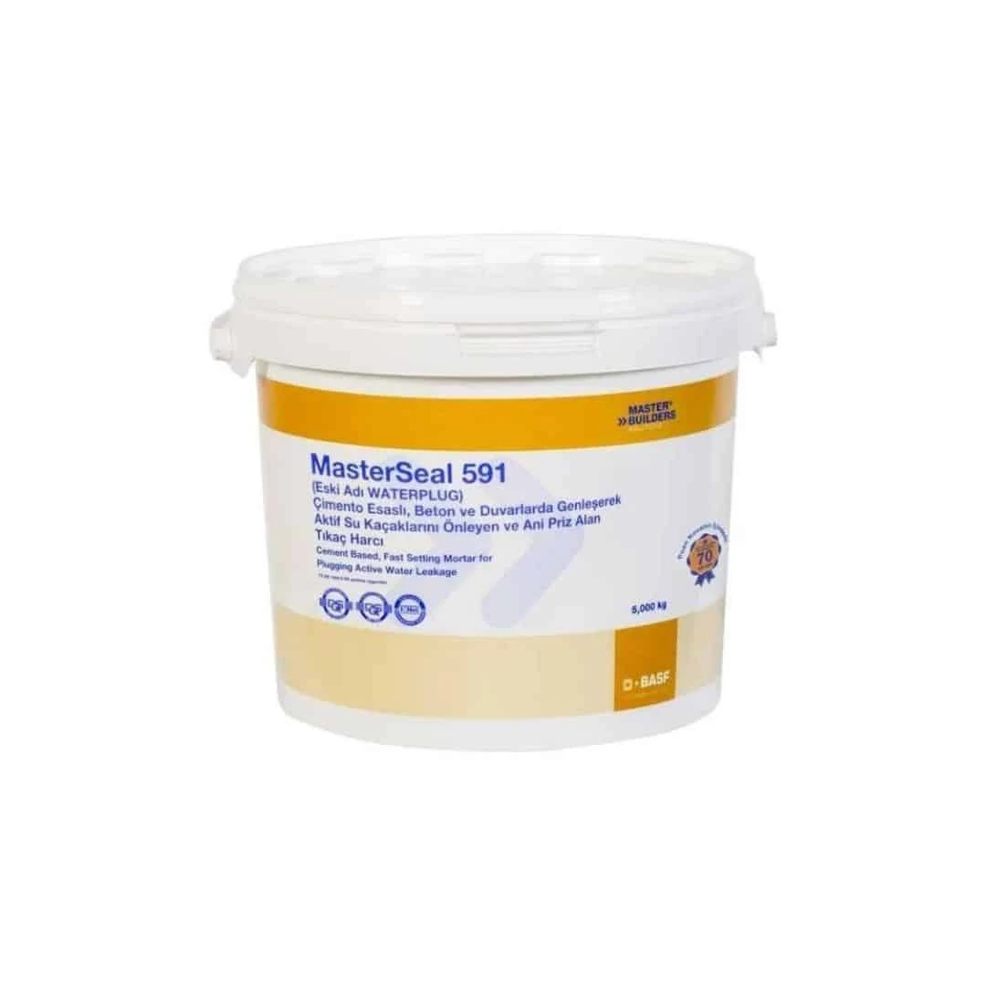 5 Kg Masterseal 591 Çimento Esaslı, Beton Ve Duvarlarda Genleşerek Aktif Su Kaçaklarını Önleyen Ve Ani Priz Alan Tıkaç Harcı (waterplug)