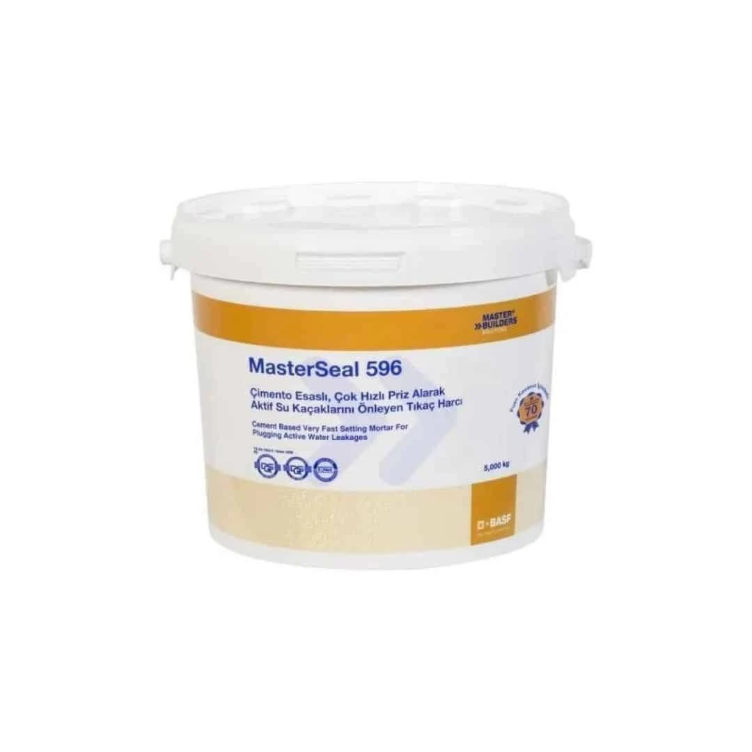 5 Kg Masterseal 596 Çimento Esaslı, Çok Hızlı Priz Alarak Aktif Su Kaçaklarını Önleyen Tıkaç Harcı
