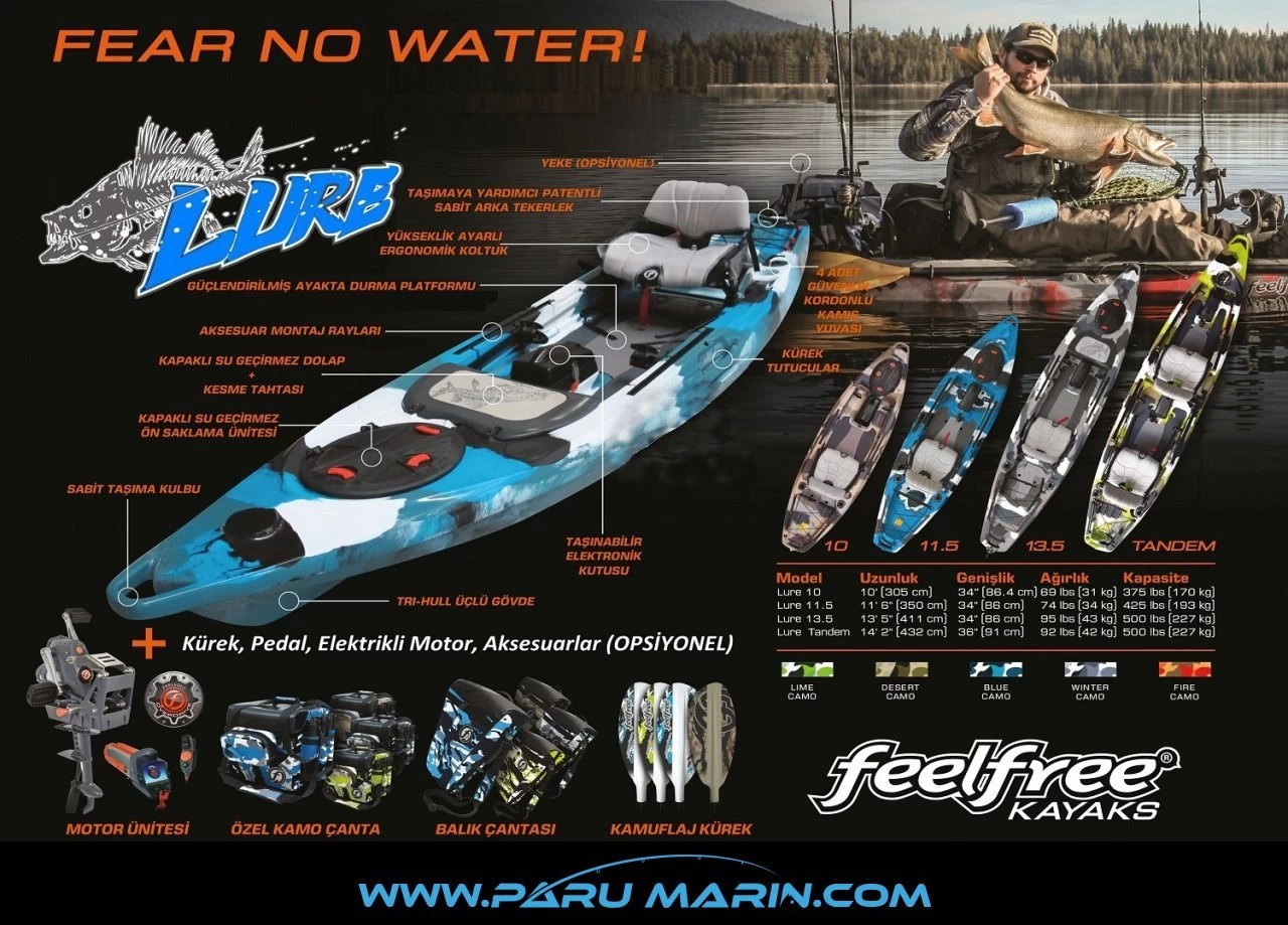 Feelfree Lure 11.5 Desert Camo Overdrive Pedallı Kano