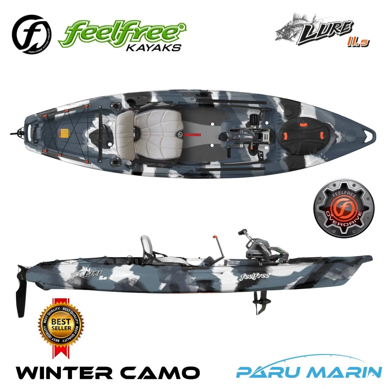 Feelfree Lure 11.5 Winter Camo Overdrive Pedallı Kano
