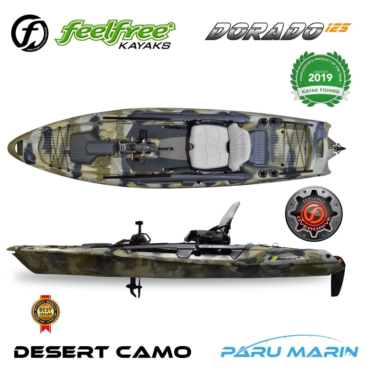 Feelfree Dorado 125 Desert Camo Overdrive Pedallı Kano
