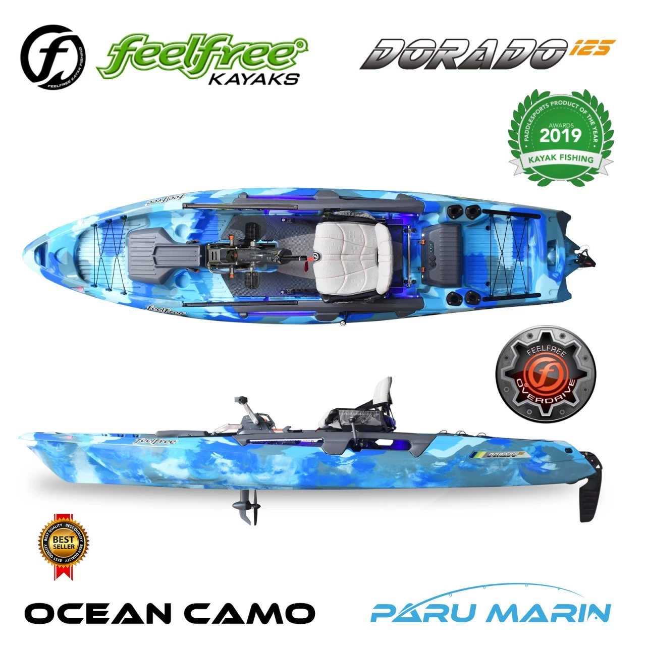 Feelfree Dorado 125 Ocean Camo Overdrive Pedallı Kano